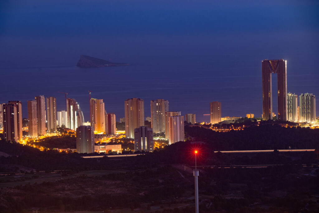 Ruta nocturna por Benidorm.