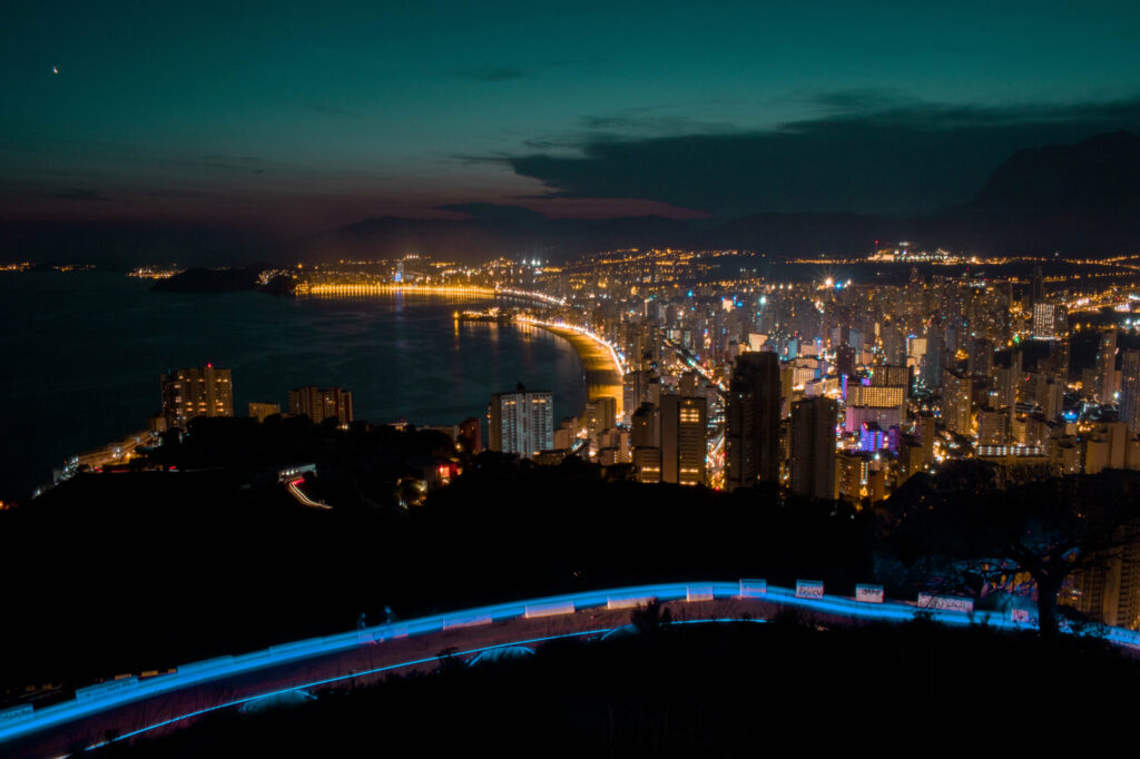 Ruta nocturna por Benidorm.