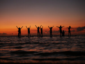 Paddle yoga.